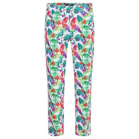 Robell – Bella 09 - White/Green/Red Floral Print Cropped Trouser (51560-5633)
