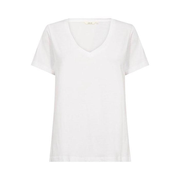 CREAM - CRNaia Short Sleeve V Neck T Shirt in White (10612450)