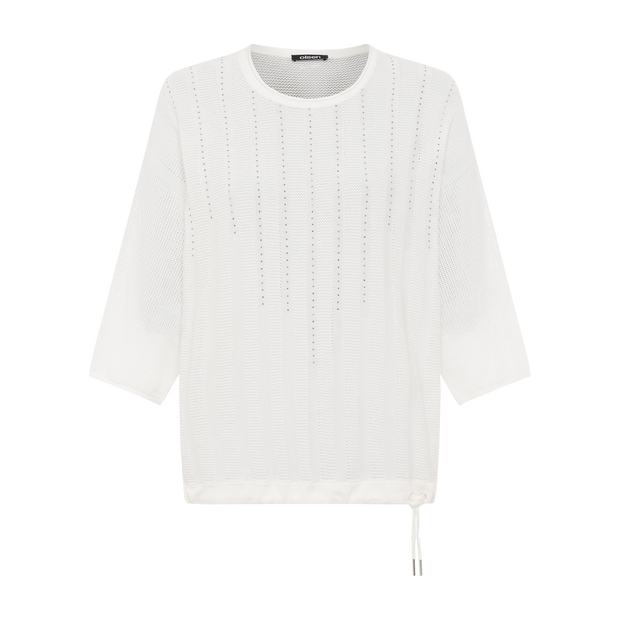 Olsen - Chloe - Round Neck 3/4 Sleeve Loose Knit Top (11004602)