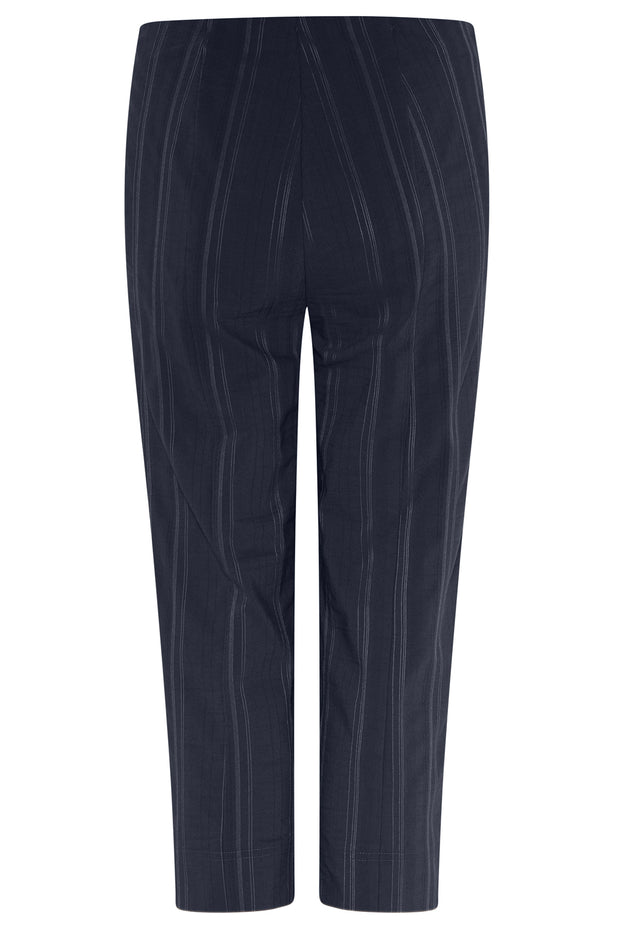 Robell – Marie 07 - Light Weight Cropped Trouser in Striped Seersucker (51576-54554) (2 colours)