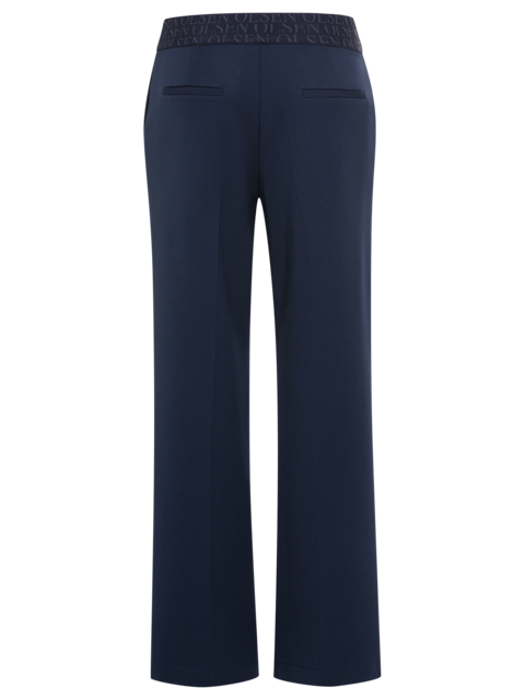 Olsen - Mona - Navy Straight Leg Trousers with Elasticated Waistband (14002417)