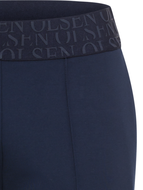 Olsen - Mona - Navy Straight Leg Trousers with Elasticated Waistband (14002417)