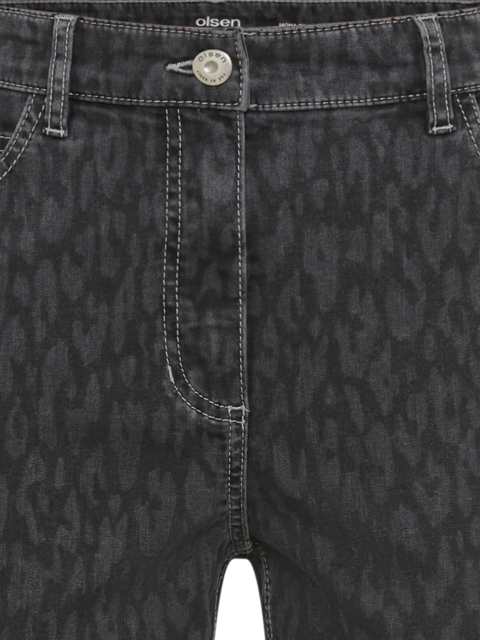 Olsen - Power Stretch Slim Leg Jeans in Grey Animal Print (14002446)