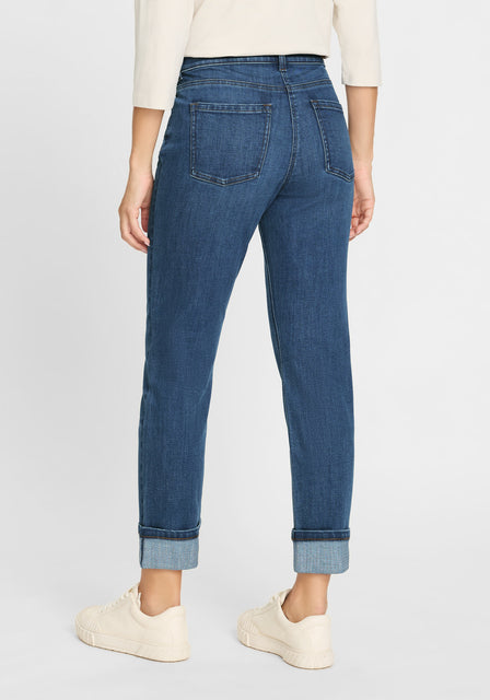 Olsen - Cropped Denim Jeans with Diamante Detail on Turnup (14002457)