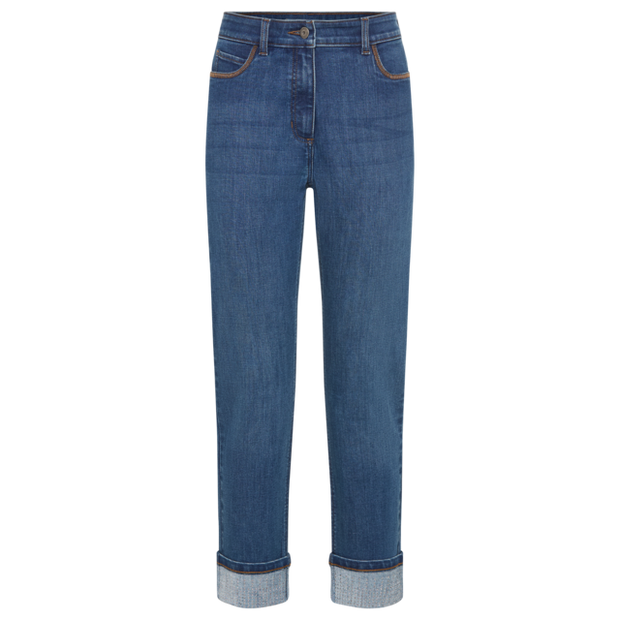 Olsen - Cropped Denim Jeans with Diamante Detail on Turnup (14002457)