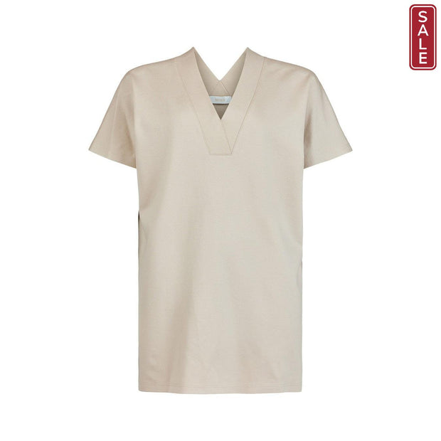 NOEN - Short Sleeve V Neck Tunic with Long Side Slits