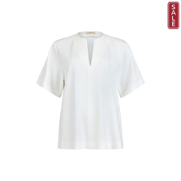GOMAYE - V Neck Easy Wear Tunic Top with Short Sleeves