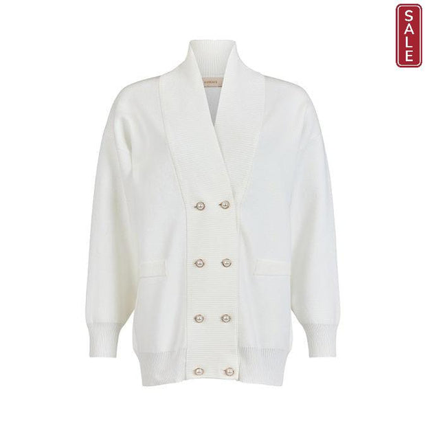 GOMAYE - Knitted Double Breasted V Neck Jacket