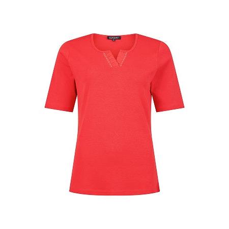 Sunday - Short Sleeve V neck T Shirt with diamante detailing