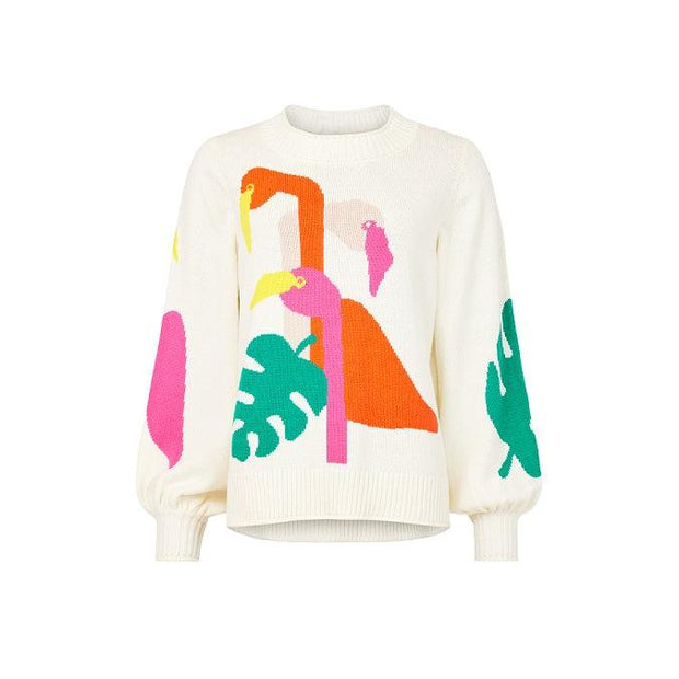 NOEN - Ankle Length Loose Fit Trousers with Tapered Ankles in Beige (81366-9480)