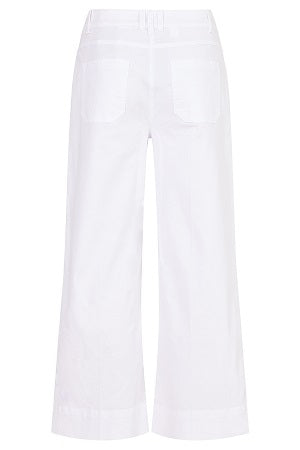 Robell – Debby 09 - White Wide Leg Cotton Trouser (53608-54046)