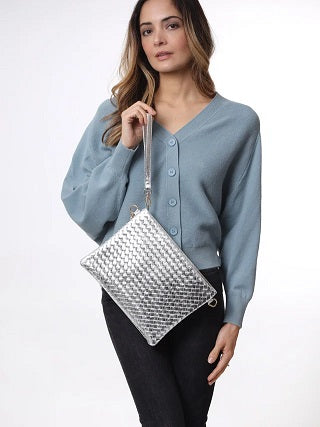 Kris-Ana Metallic Woven Cross Body Bag (2 colours) (1904 Metallic)