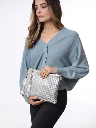 Kris-Ana Metallic Woven Cross Body Bag (2 colours) (1904 Metallic)