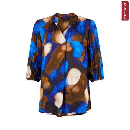Sunday - 3/4 Sleeve V Neck Bold Print Blouse (6738-6852)