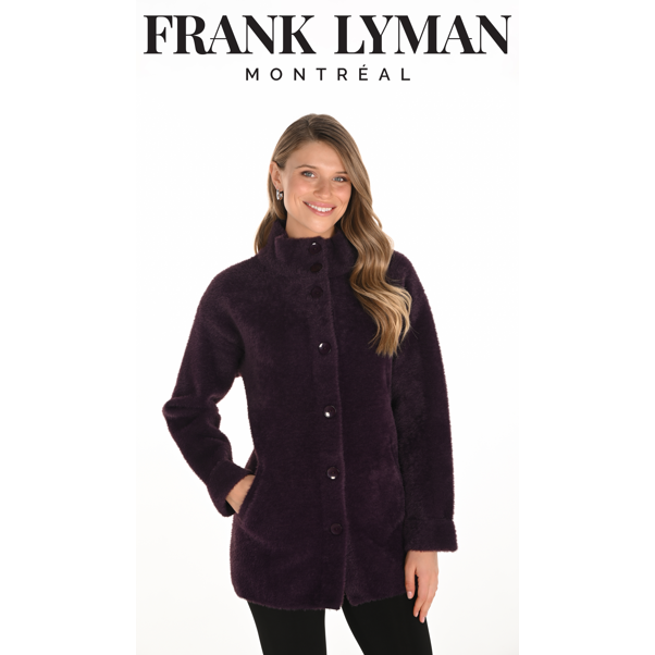 Frank Lyman - Plum Soft Knit 3/4 Length Coat (253880)