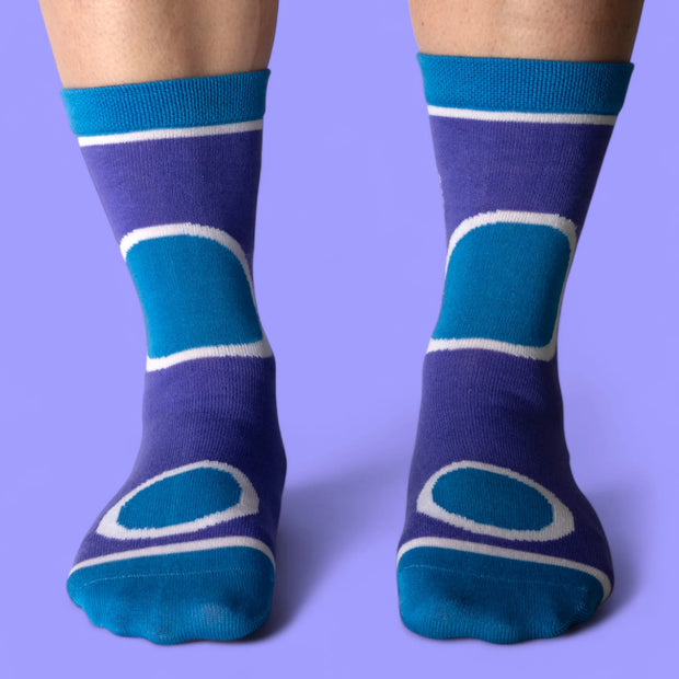 Jess & Lou - Purple and Blue Ladies Bamboo Socks (BW121)
