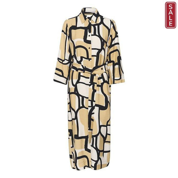 InWear - HecanteIW 3/4 Sleeve Shirt Dress in Sculpture Collage