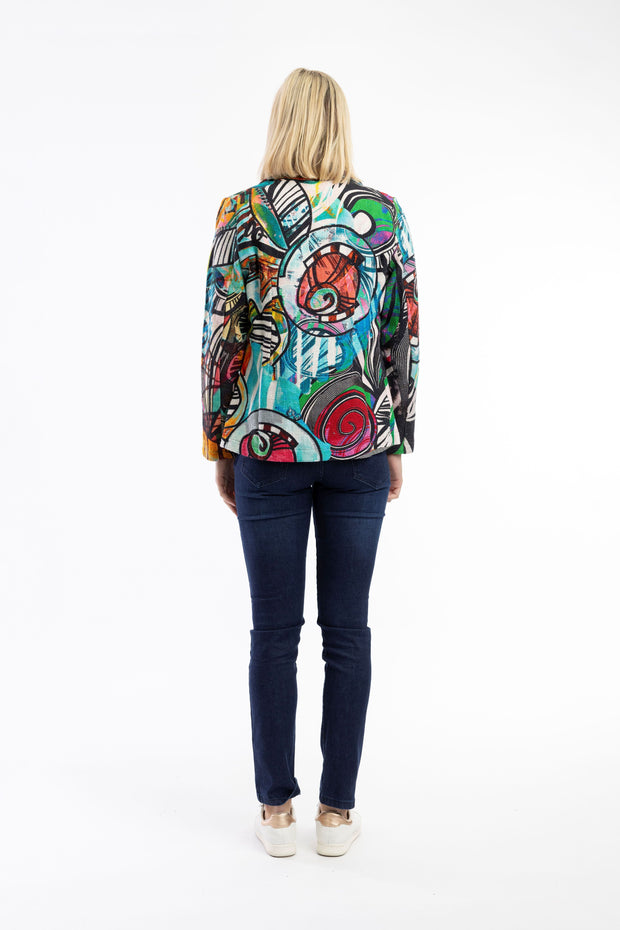 Orientique - Jailhouse Rock - Bold printed cotton blazer (62736)