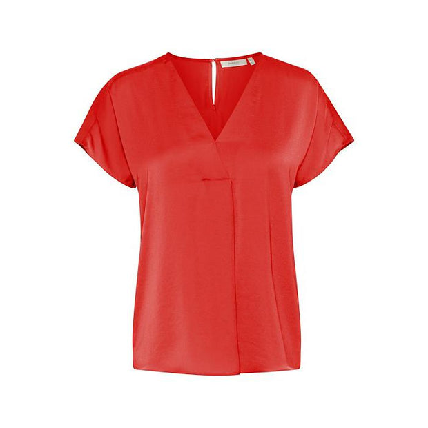 InWear - RindaIW V Neck Short Sleeve Blouse in Scarlet