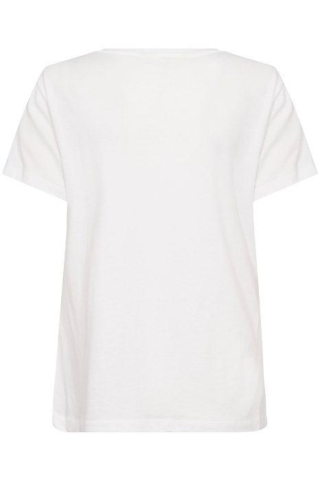 CREAM - CRNaia Short Sleeve V Neck T Shirt in White (10612450)