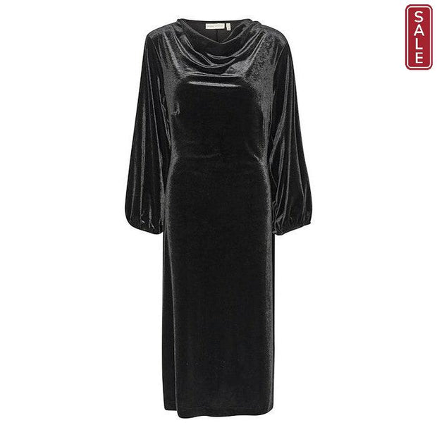 InWear - JaquesIW 3/4 Sleeve Black Velour Cocktail Dress (2 colours)