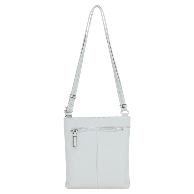 Ashwood Leather - Off White Crossbody Bag with Zip Pockets - CB3