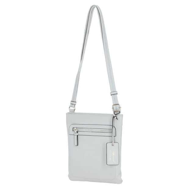 Ashwood Leather - Off White Crossbody Bag with Zip Pockets - CB3