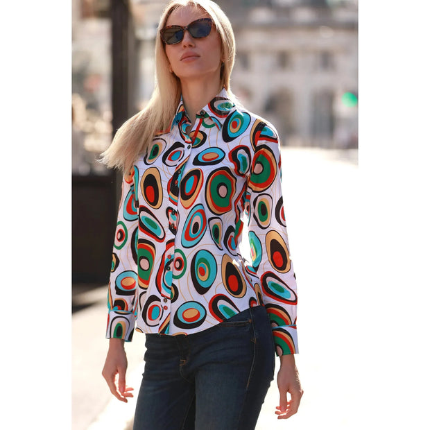Claudio Lugli - Ladies Cotton Shirt - Abstract Swirl (CLW2407)