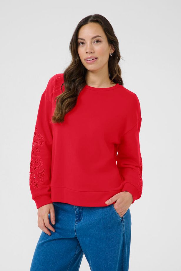 CREAM - CRJosie Sweatshirt with Cutout Sleeve Design (10613984