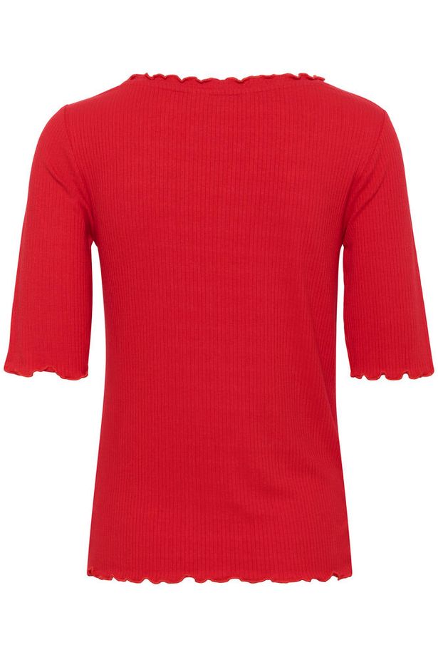 CREAM - CRRibba Short Sleeve Round Neck T Shirt in Red (10611076)