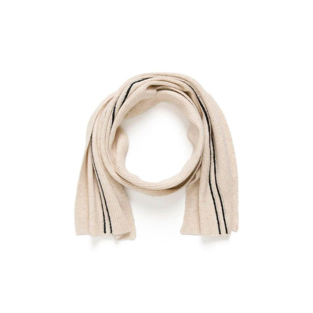 Cream - CRTaya Long Knitted Scarf in Ancient Scroll (10614040)