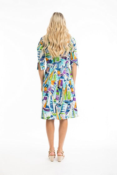 Orientique - Cannes - Cotton Button Through Dress with Collar (40031)