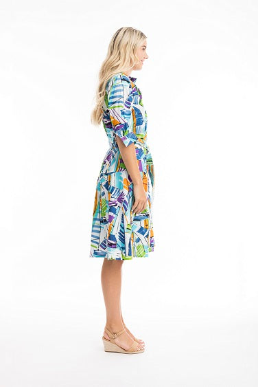 Orientique - Cannes - Cotton Button Through Dress with Collar (40031)