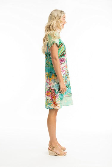 Orientique - Hanalei - Cotton Patch Dress in A bright Floral Print (91000)