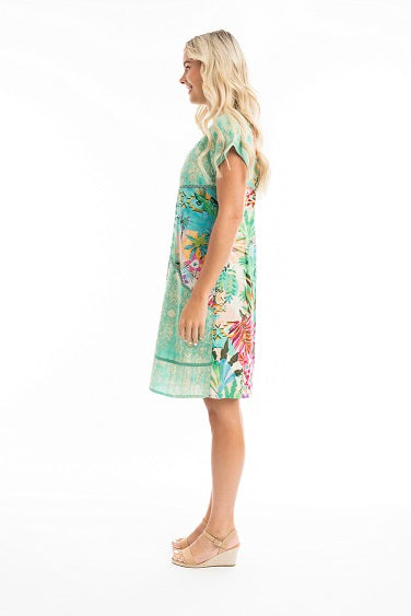Orientique - Hanalei - Cotton Patch Dress in A bright Floral Print (91000)