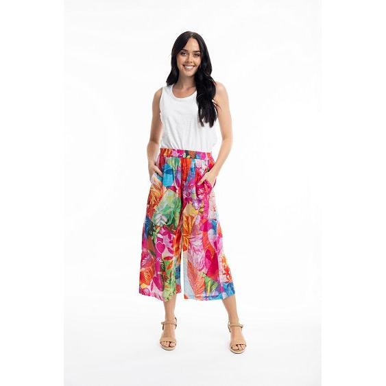 Orientique - Jozani - Wide Palazzo Pant in Bold Floral Print (3618)