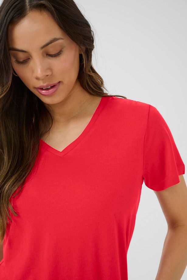 CREAM - Naia Short Sleeve V Neck Tee Shirt (5 colours) (10604508)