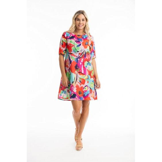 Orientique - Nevis - A-Line Contemporary Short Sleeve Dress (81298)