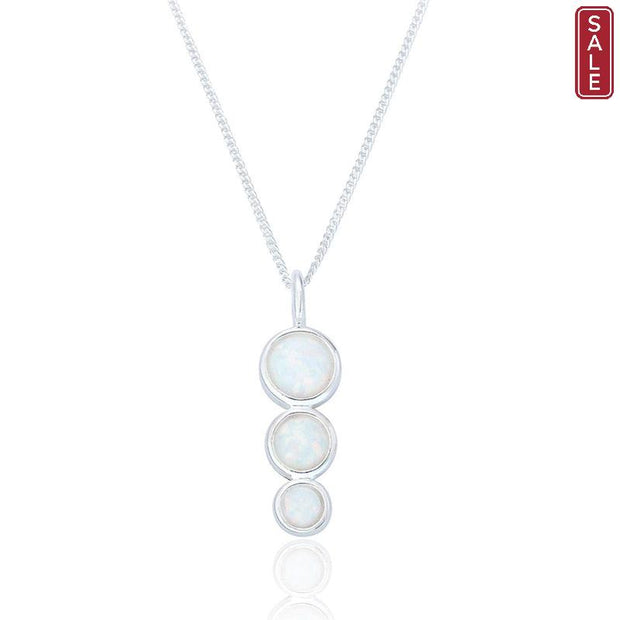 Spoke925 - Hama White Opal Silver Pendant on 18" Silver Chain