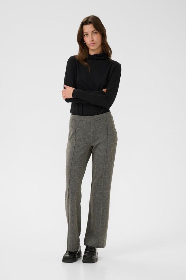 Part Two - PontasPW Easy Fit Straight Leg Trouser in Salt & Pepper Black