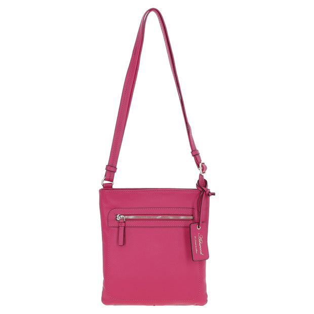 Ashwood Leather - Raspberry Crossbody Bag with Zip Pockets - CB3