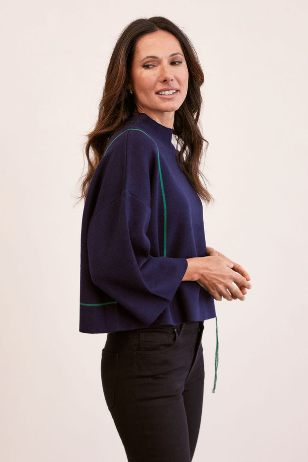 SEE SAW - Funnel Neck Long Sleeve Cropped Length Jumper (SS247) 2 colours