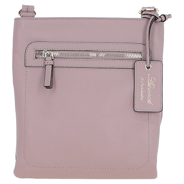 Ashwood Leather - Woodrose/Light Pink Crossbody Bag with Zip Pockets - CB3