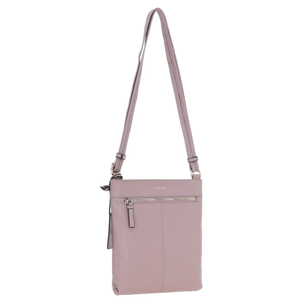 Ashwood Leather - Woodrose/Light Pink Crossbody Bag with Zip Pockets - CB3