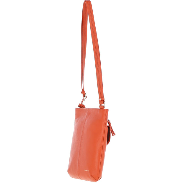 Ashwood Leather - Orange Leather Crossbody Bag with a Zip & Flap Over Pocket  - CB5