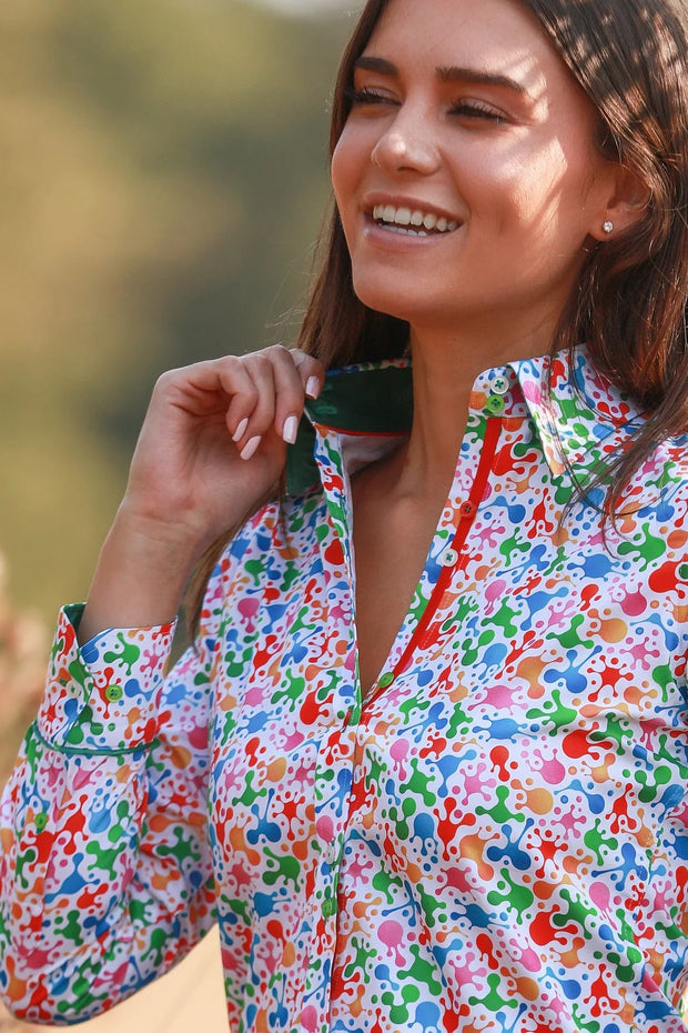 Claudio Lugli - Ladies Cotton Shirt - Bold Confetti Print (CLW2406)