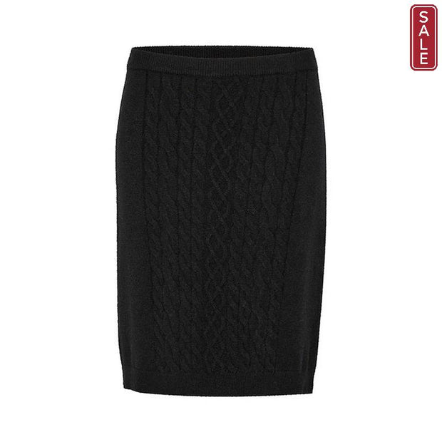 CREAM - CRDela Knitted Skirt with Cable Knit Panel (2 colours)