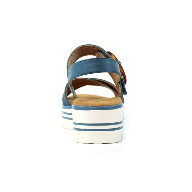Lunar Shoes - Elise Mid Blue Wedge Sandal (JLB011)