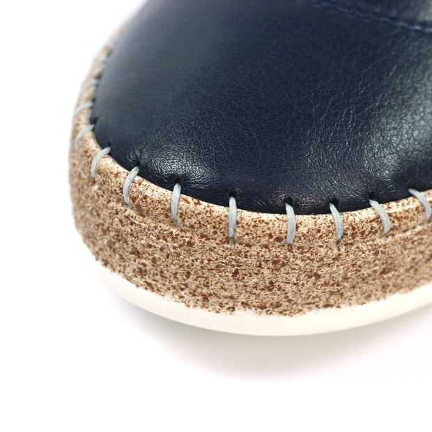 Lunar Shoes - Evie Navy Blue Leather Shoe with Elasticated laces