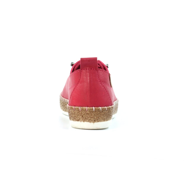 Lunar Shoes - Evie Raspberry Leather Shoe with Elasticated laces
